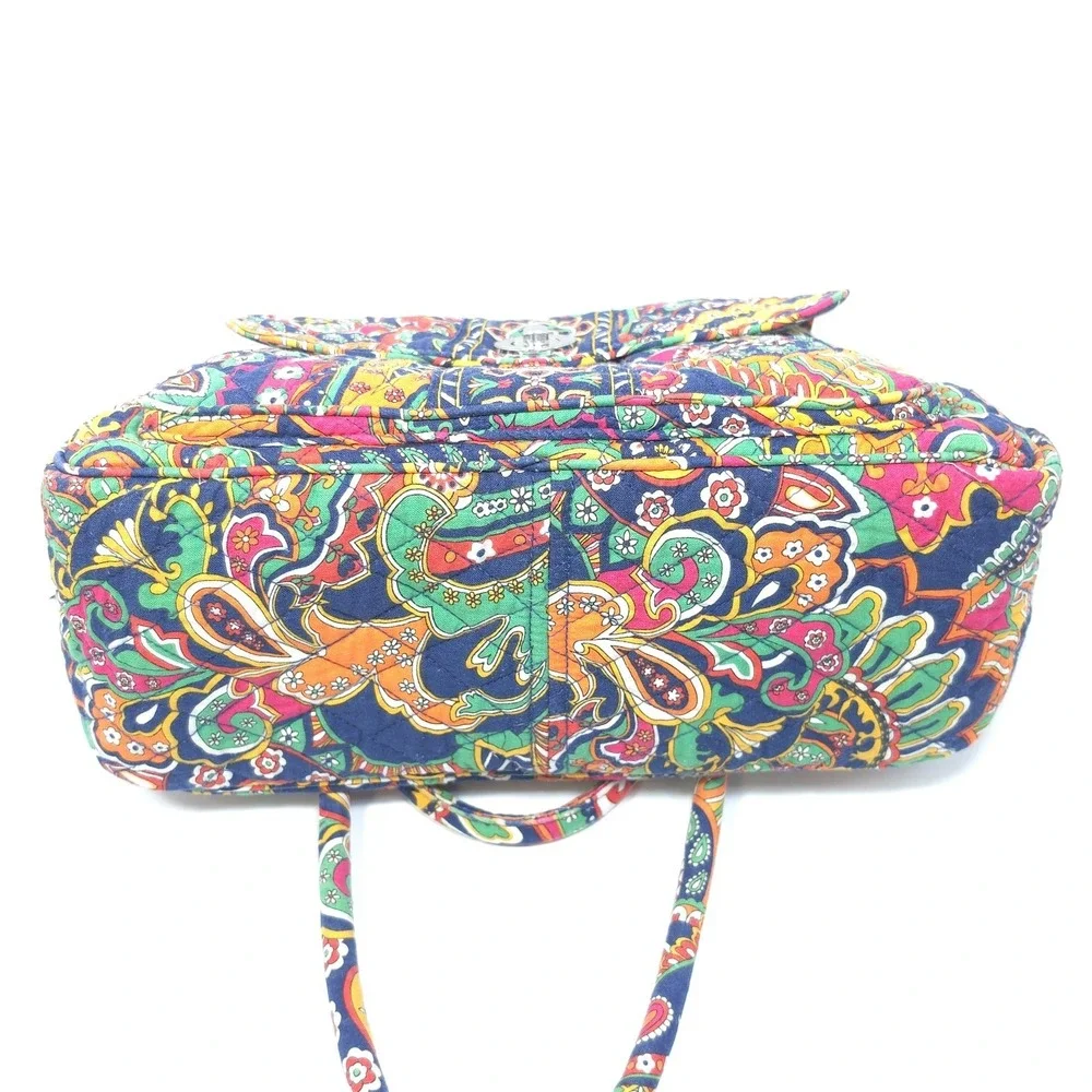 Vera Bradley Turnlock Satchel Bag Venetian Paisley Multicolor Quilted Handbag